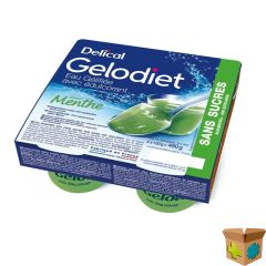 GELODIET GELWATER ZOETSTOF MUNT POT 4X120G