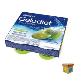 GELODIET GELWATER GESUIKERD GROENE APPEL 4X120G