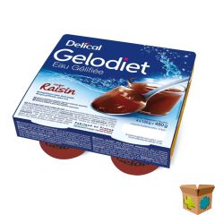 GELODIET GELWATER GESUIKERD DRUIF POT 4X120G