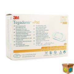 TEGADERM + PAD 3M TRANSP STERIL 5CMX 7CM 50 3582