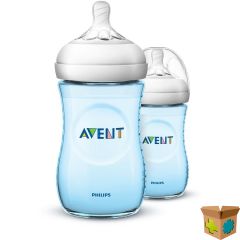 PHILIPS AVENT NATURAL 2.0 ZUIGFLES 260ML BLAUW DUO