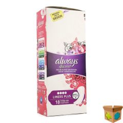 ALWAYS DISCREET INCONTINENCE LINERS PLUS SPX18