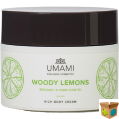 UMAMI WOODY LEMONS BERGAMOT&CEDER BODY CREAM 250ML