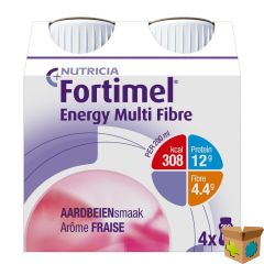 FORTIMEL ENERGY MULTI FIBRE AARDBEI 4X200ML