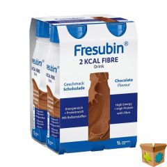 FRESUBIN 2 KCAL FIBRE DRINK CHOCOLADE FL 4X200ML