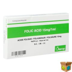 ACIDE FOLIQUE IV AMP 10 X 15MG/1ML