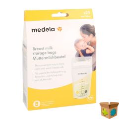 MEDELA ZAKJES VOOR MOEDERMELK 180ML 25