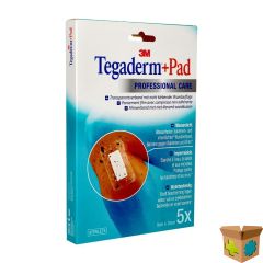 TEGADERM + PAD 3M TRANSP STERIL 9CMX10CM 5 3586P